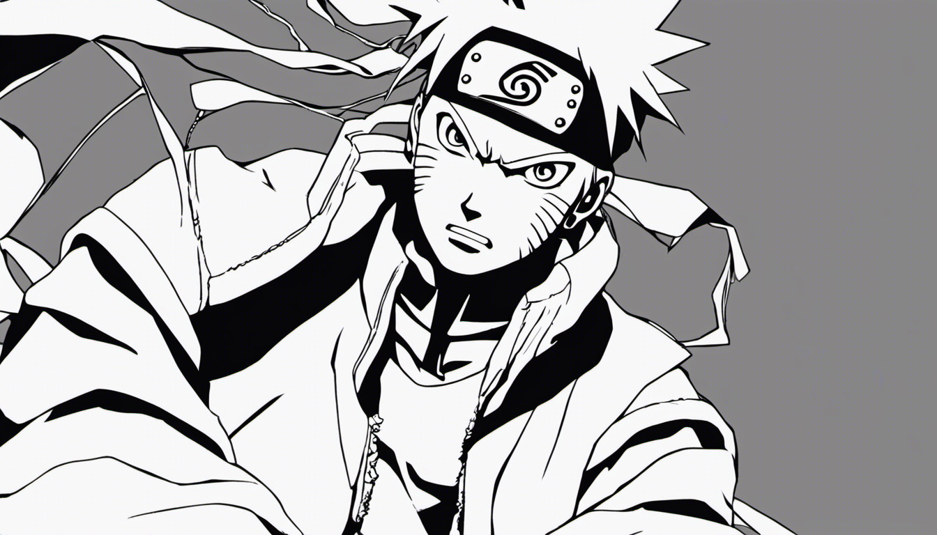 Naruto in black and white