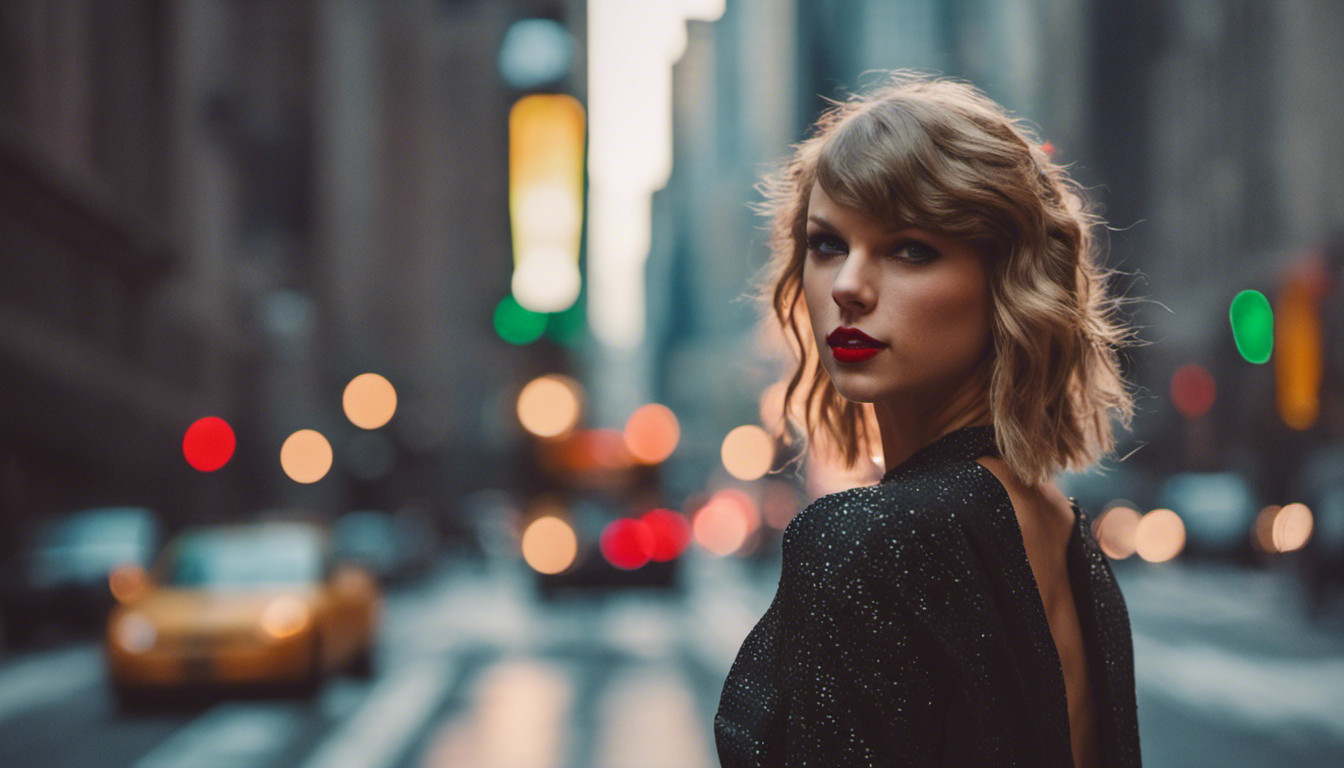 Taylor Swift in New York City looking at traffic lights? 