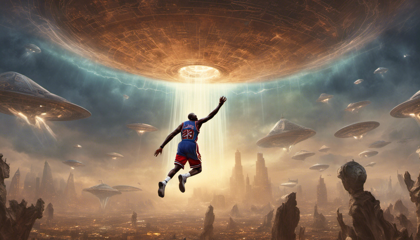 Michael Jordan being abducted by aliens