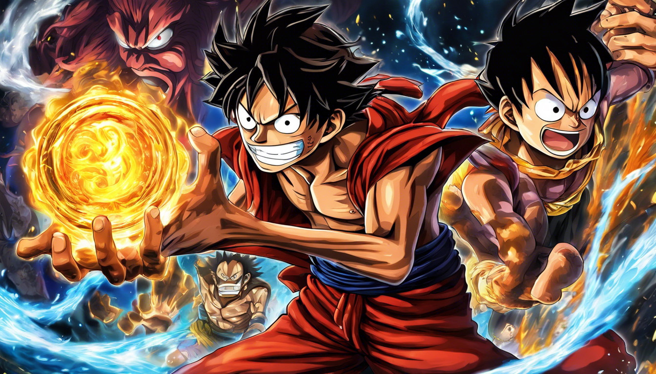 Monkey. D Luffy gear 5 dualing with the wizard king