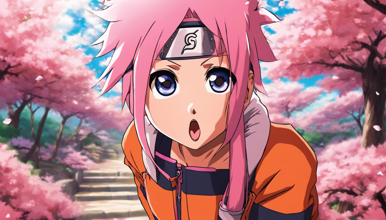 Sakura from naruto blowing a kiss