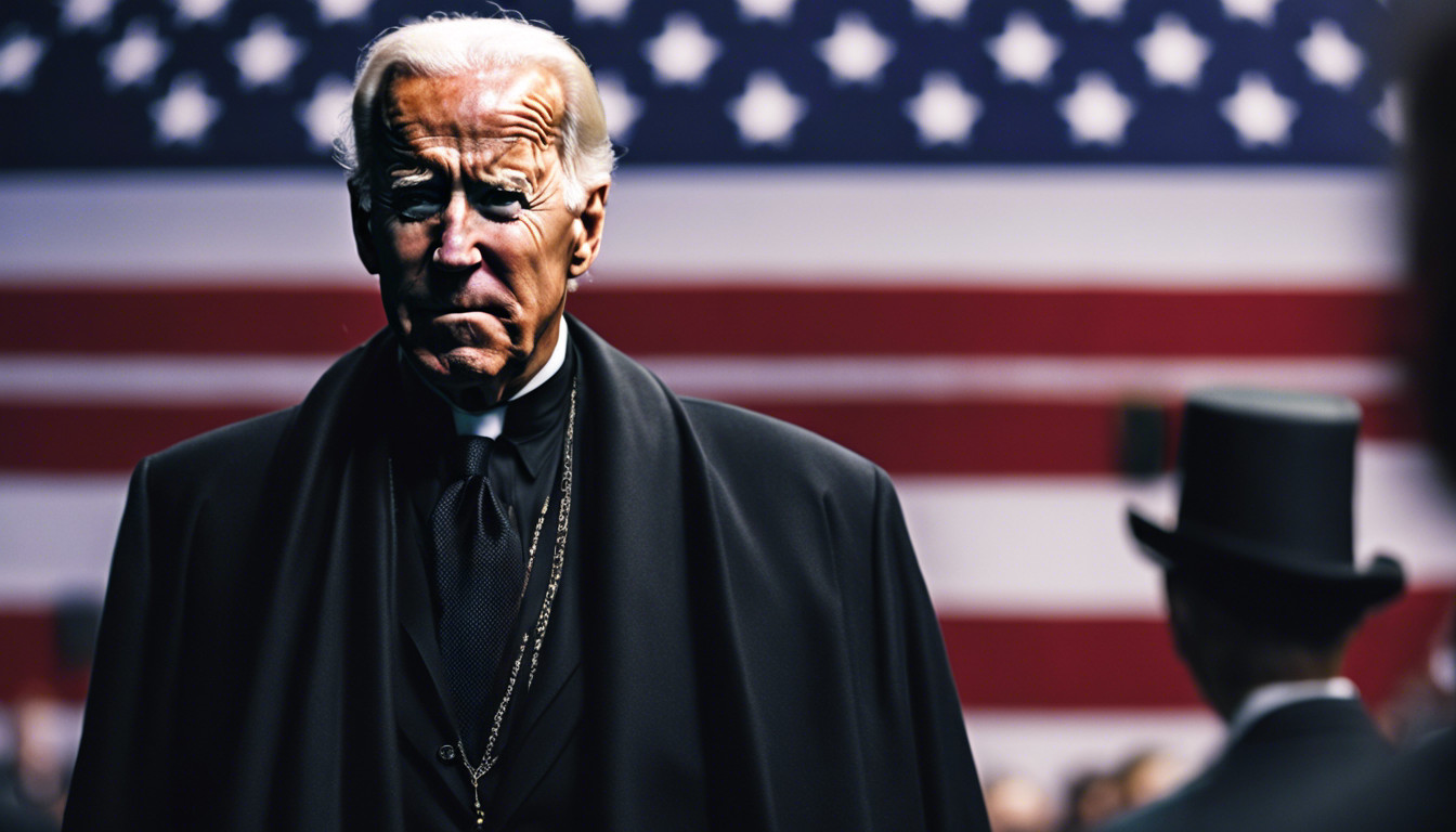 The Undertaker standing behind Joe Biden 