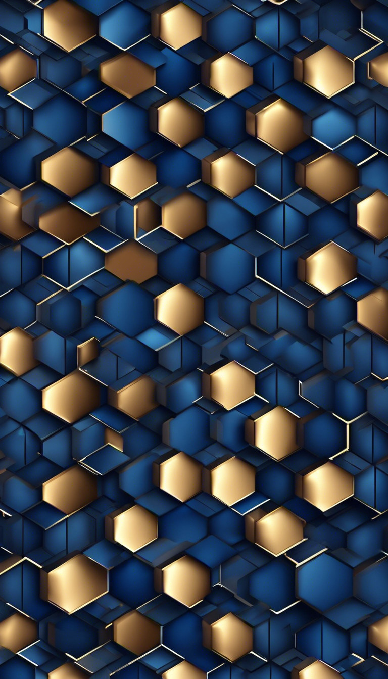 Dark blue hexagonal metallic abstract vector background