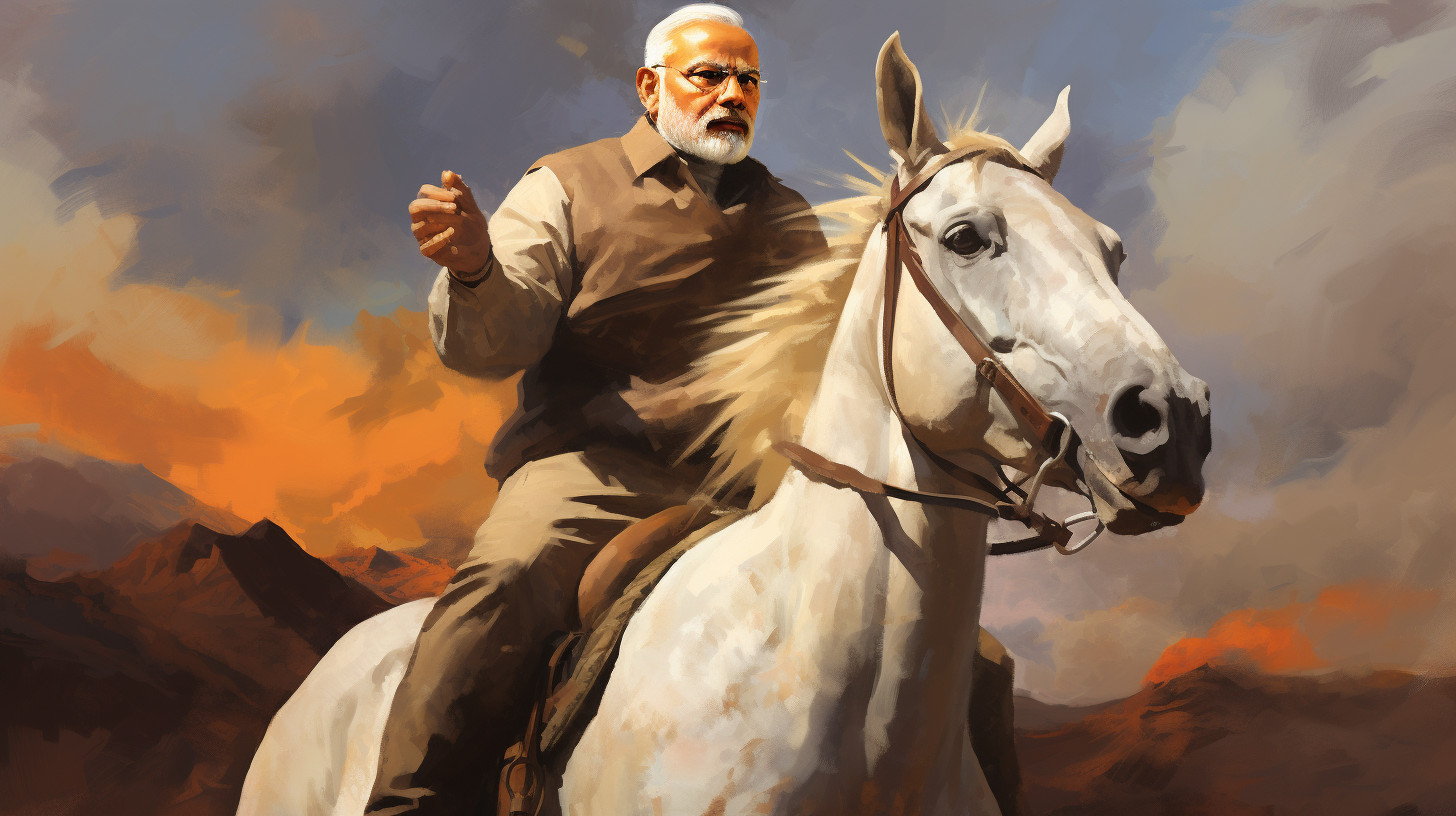 narendra modi on horse