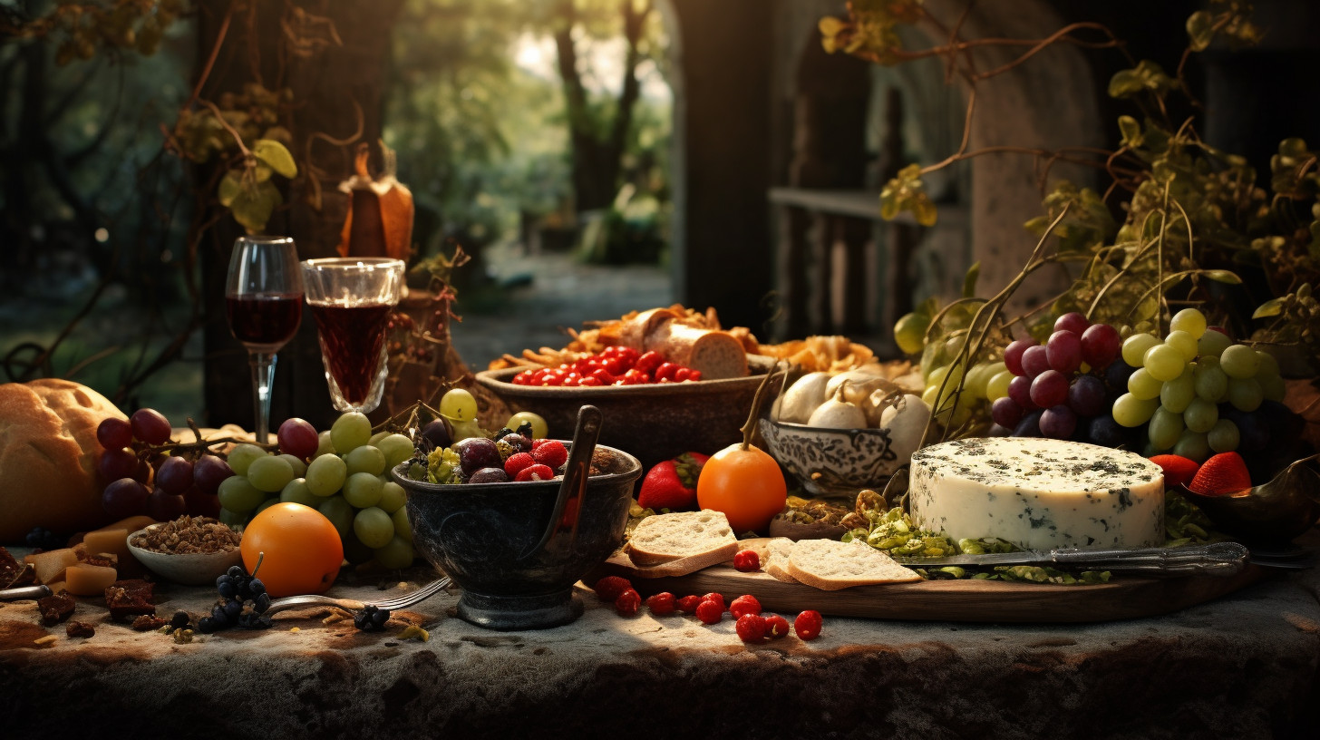 Delicious food on a wonderful table