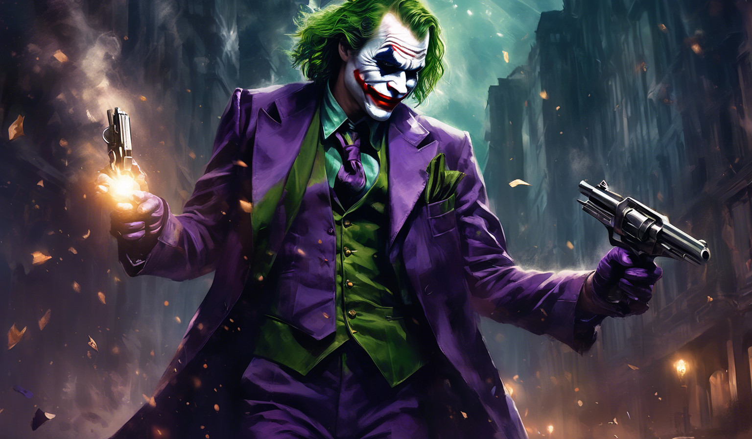 The joker holding a revolver