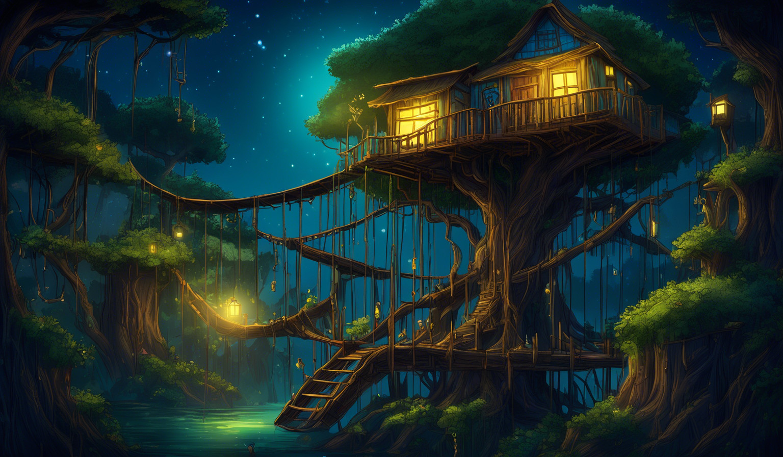 adventure time tree house (night)