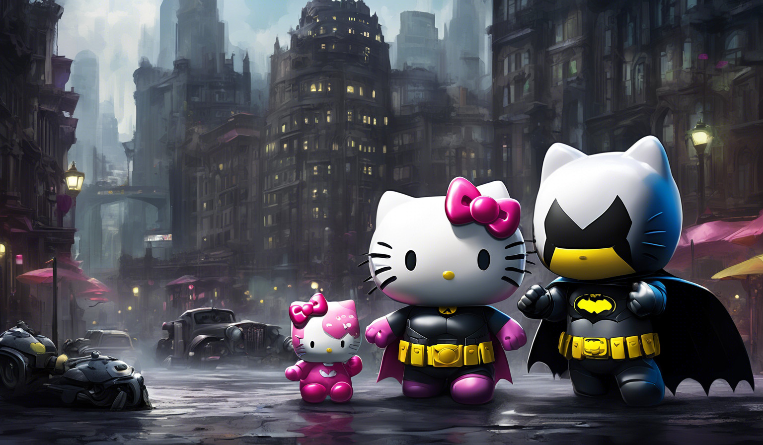 Hello kitty and batman 