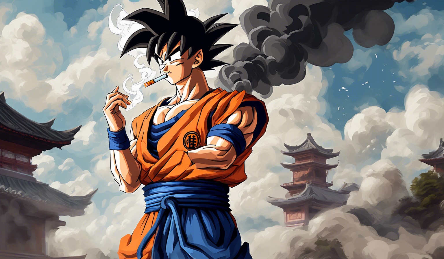 Goku smoking