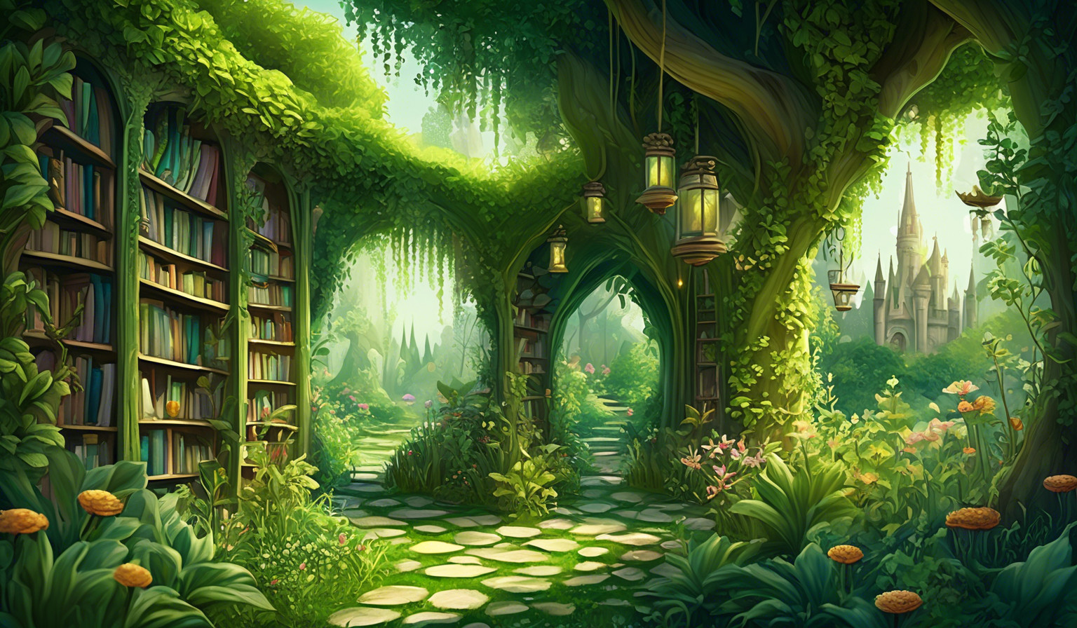 Fairytale green garden plants books