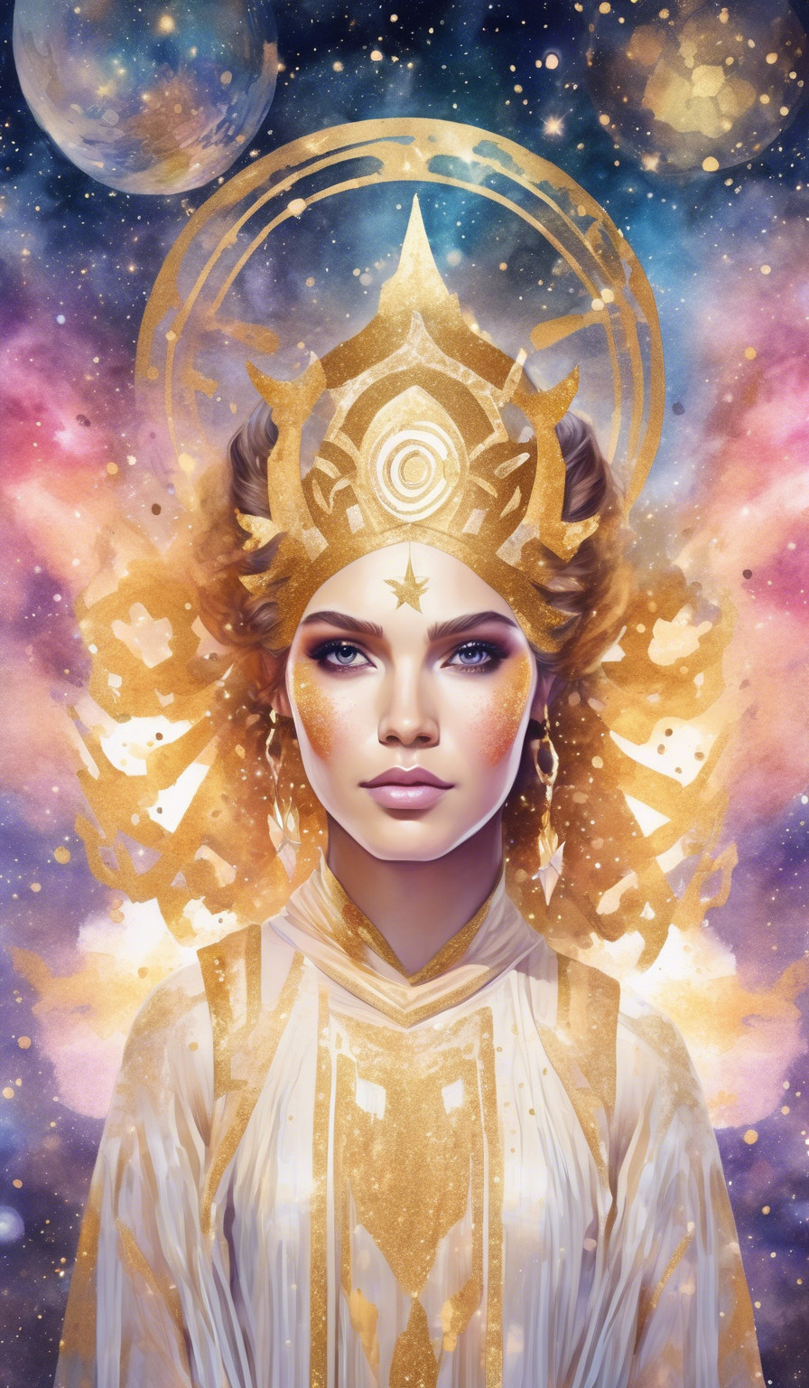 star wars themed watercolor glittery goddess