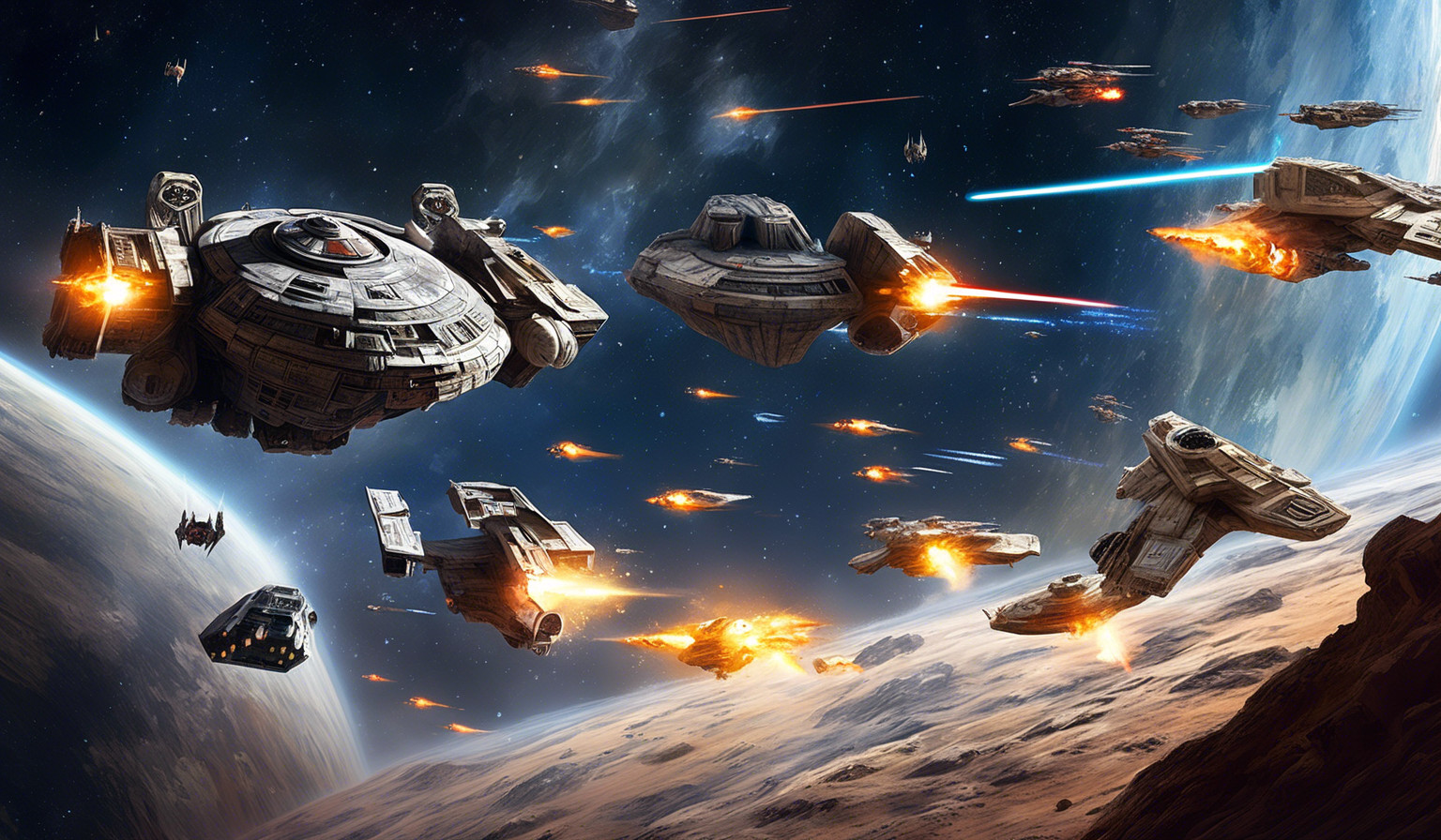 Star Wars space fight