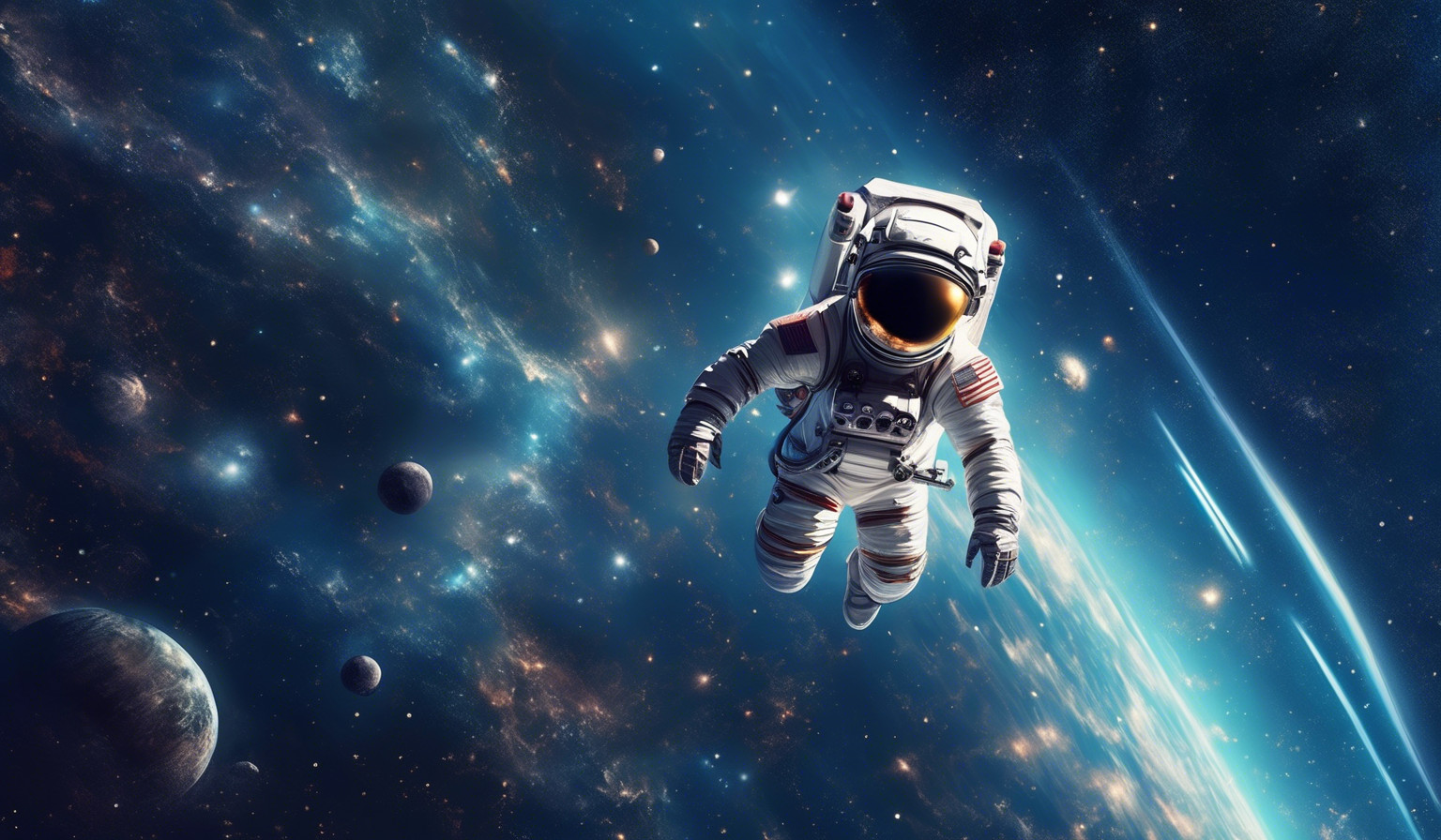 astronaut floating in space