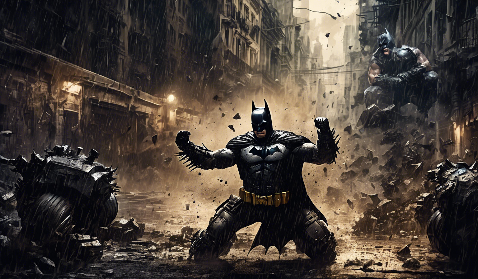 Batman fighting bane