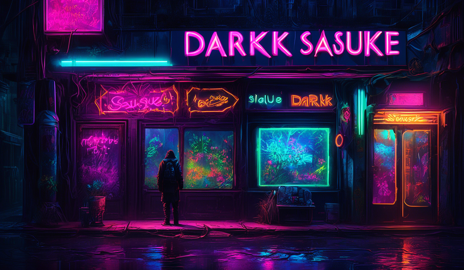 Dark sauske  small neon