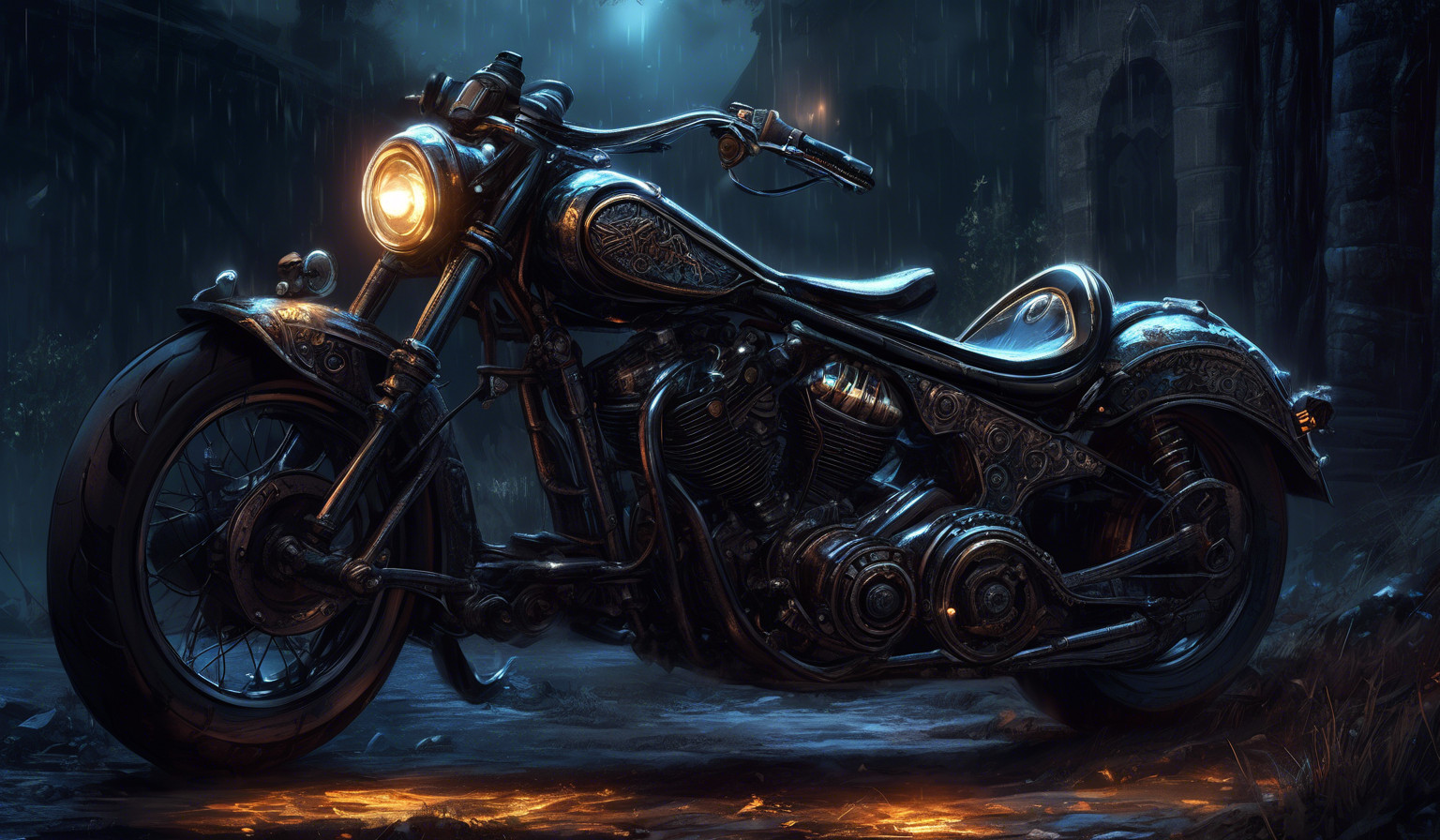 Super detailed, gothic,cyperppunk motorcycle,epic lighting 