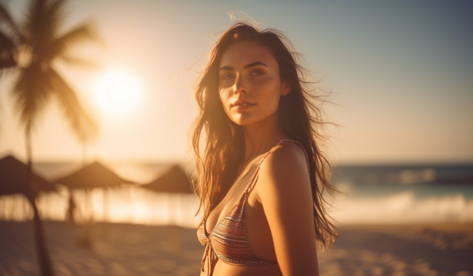 Girl wearing binkiniIn the sun