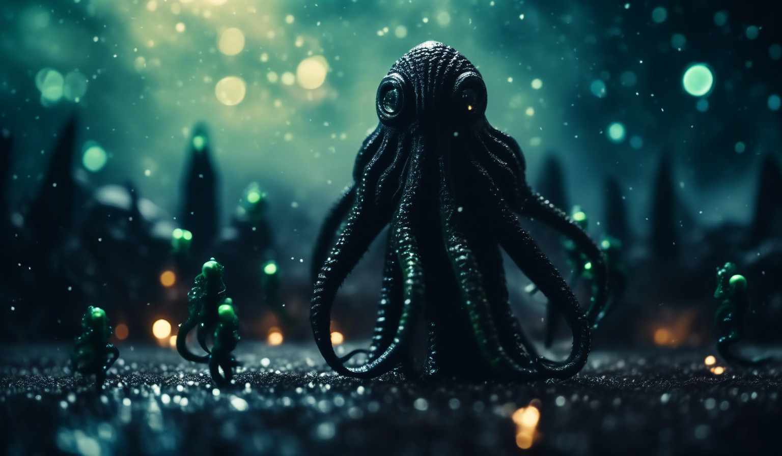 Dark being Cthulu bringing the end of the world