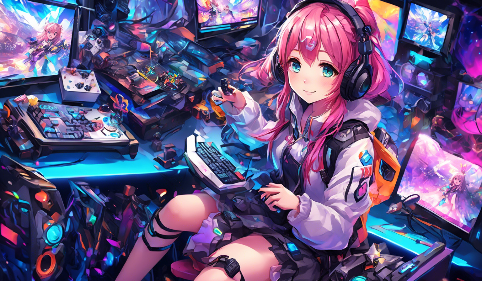 Cute gamer girl