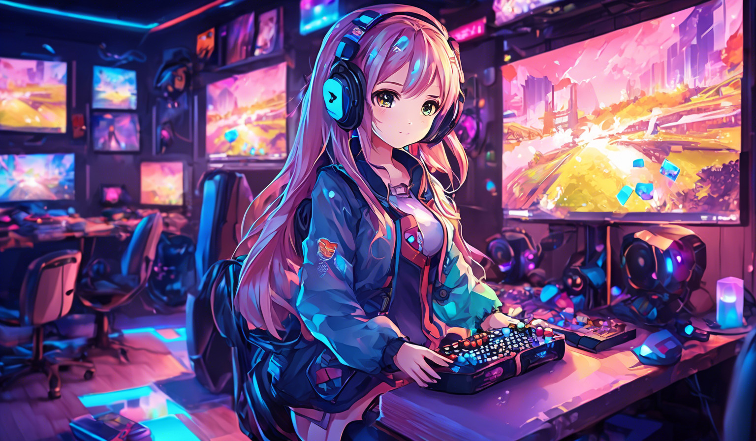 Cute gamer girl