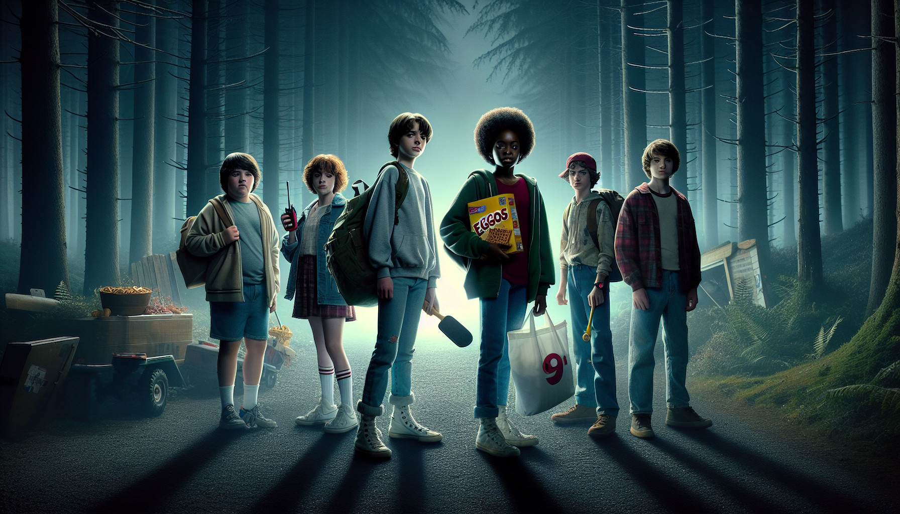 stranger things eleven,mike,dustin,and lucas,and max