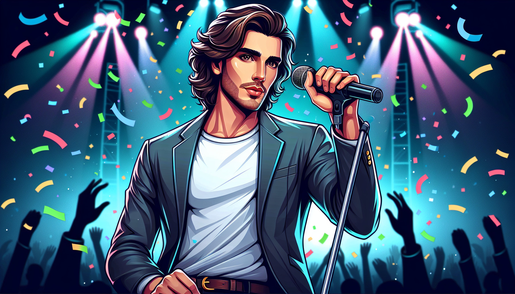 Hacme un fondo de pantalla animado de el cantante mexicano Alan Arrieta