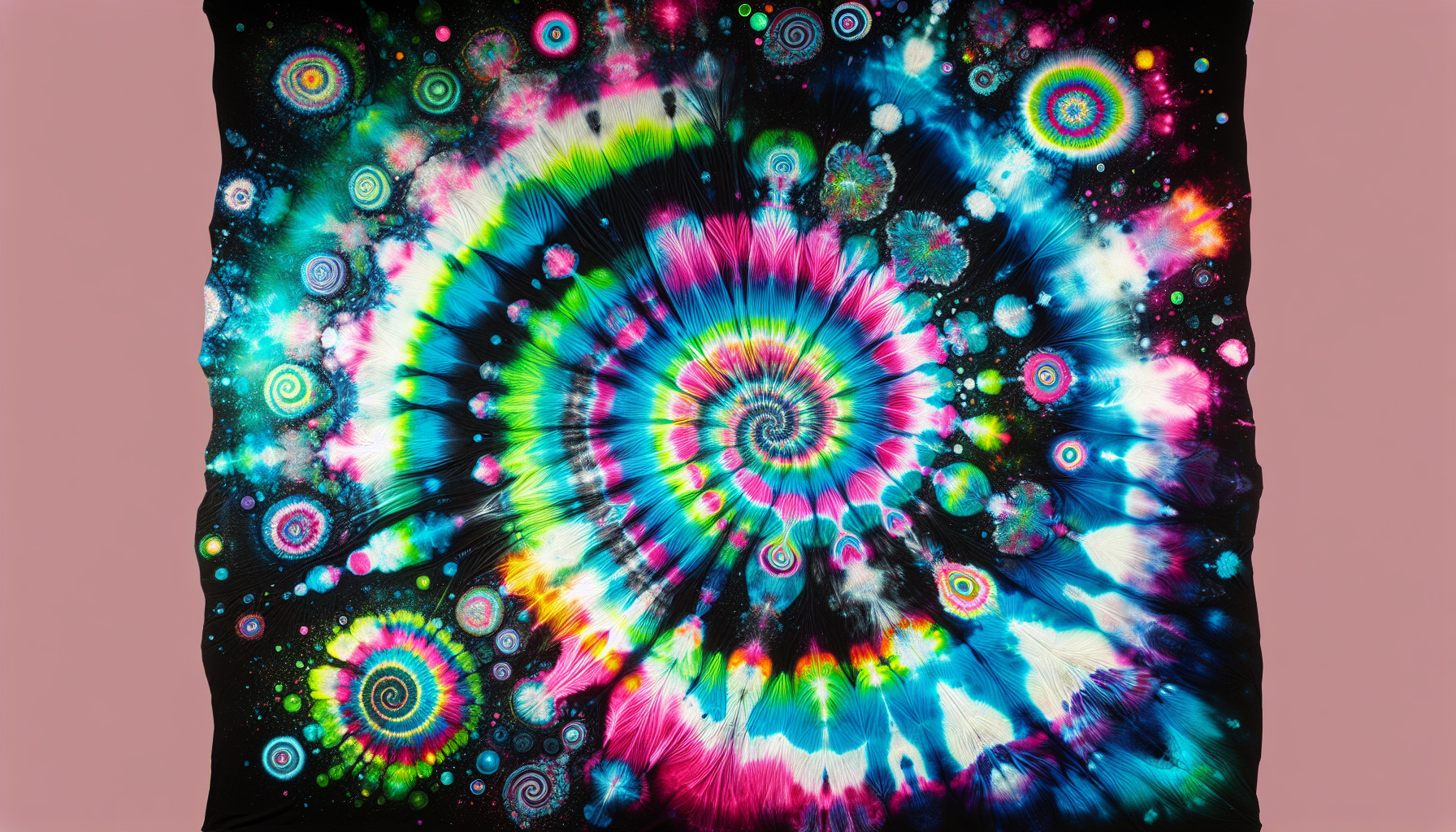 Tie dye; neon, spiral