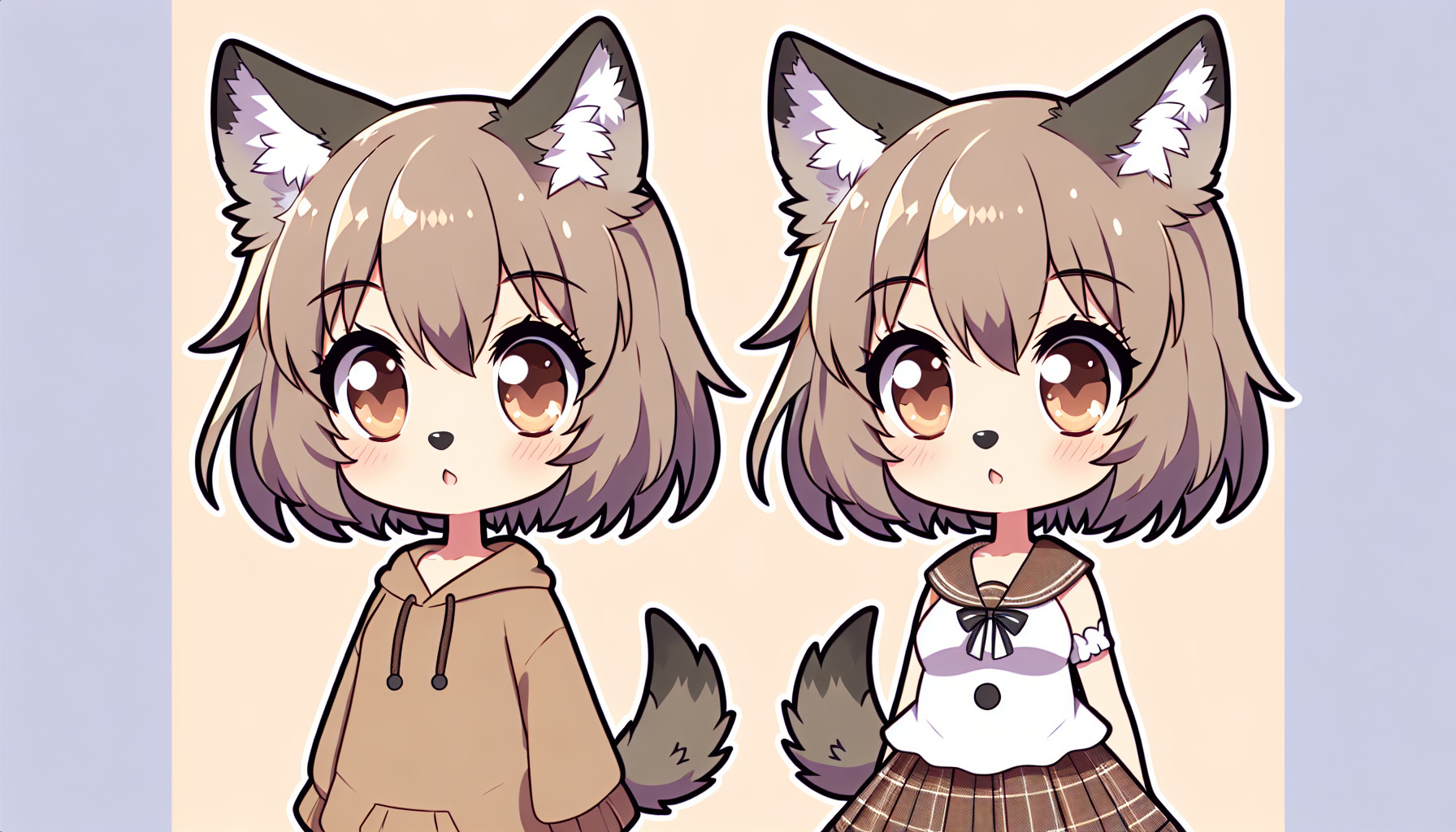 anime cute wolf girl 