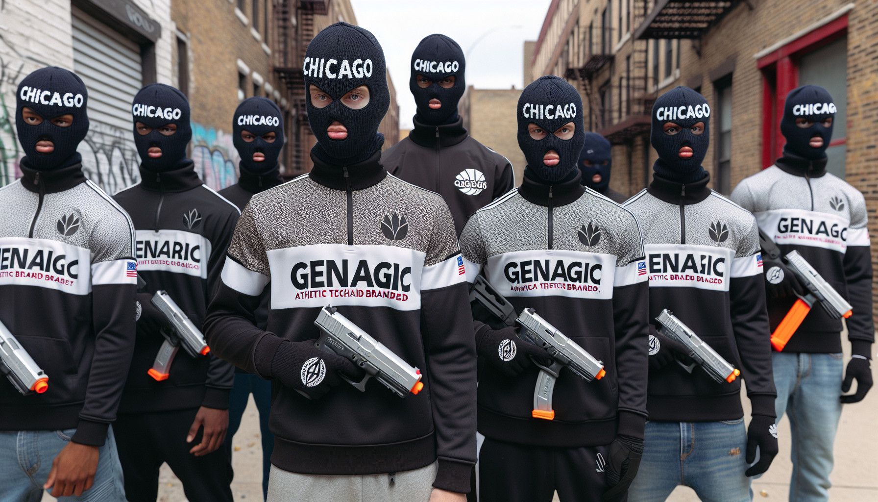 Chicago yns wearing nike techs and ski masks with Glocks
