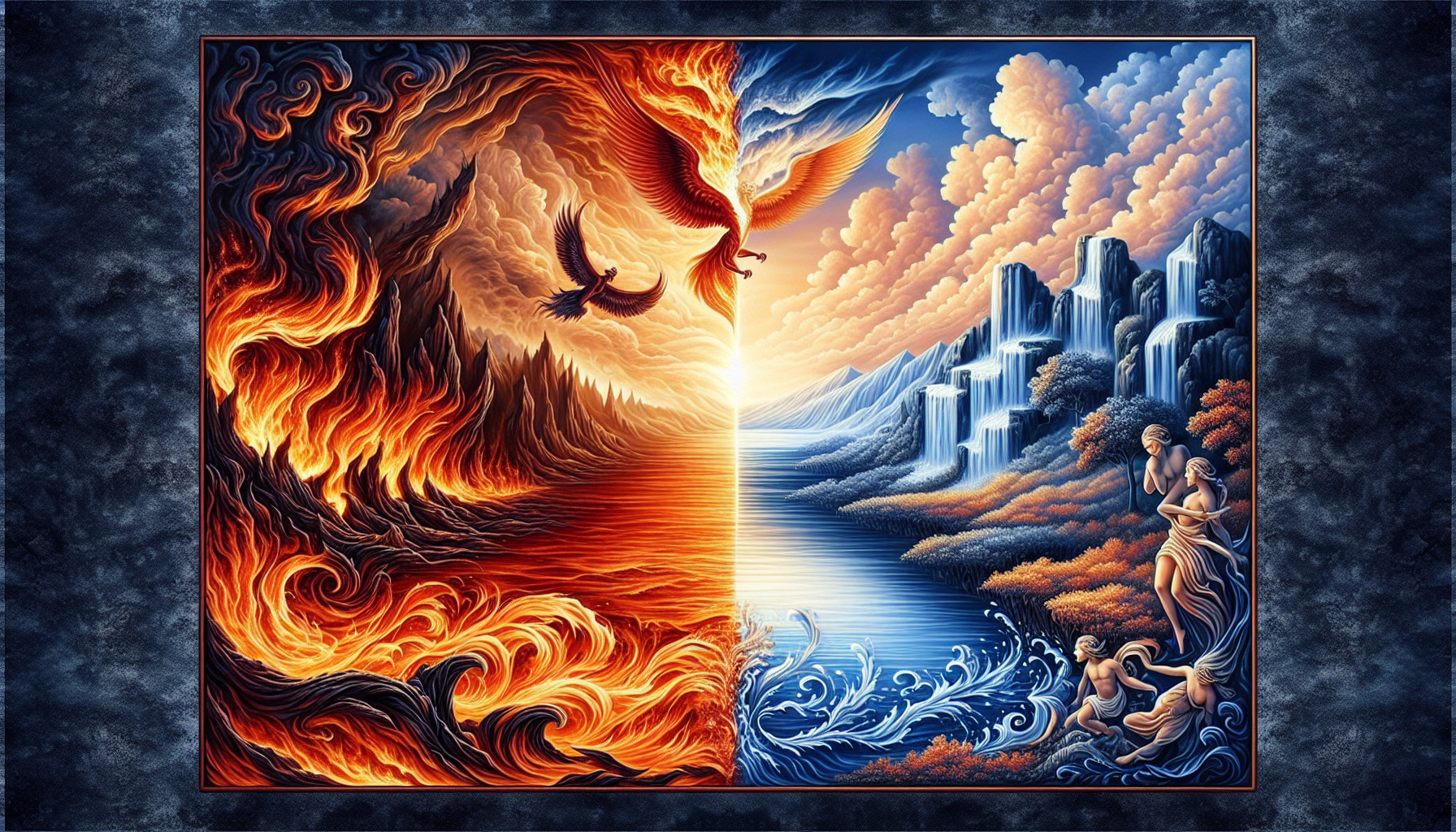 jin jang, fire water, good evil