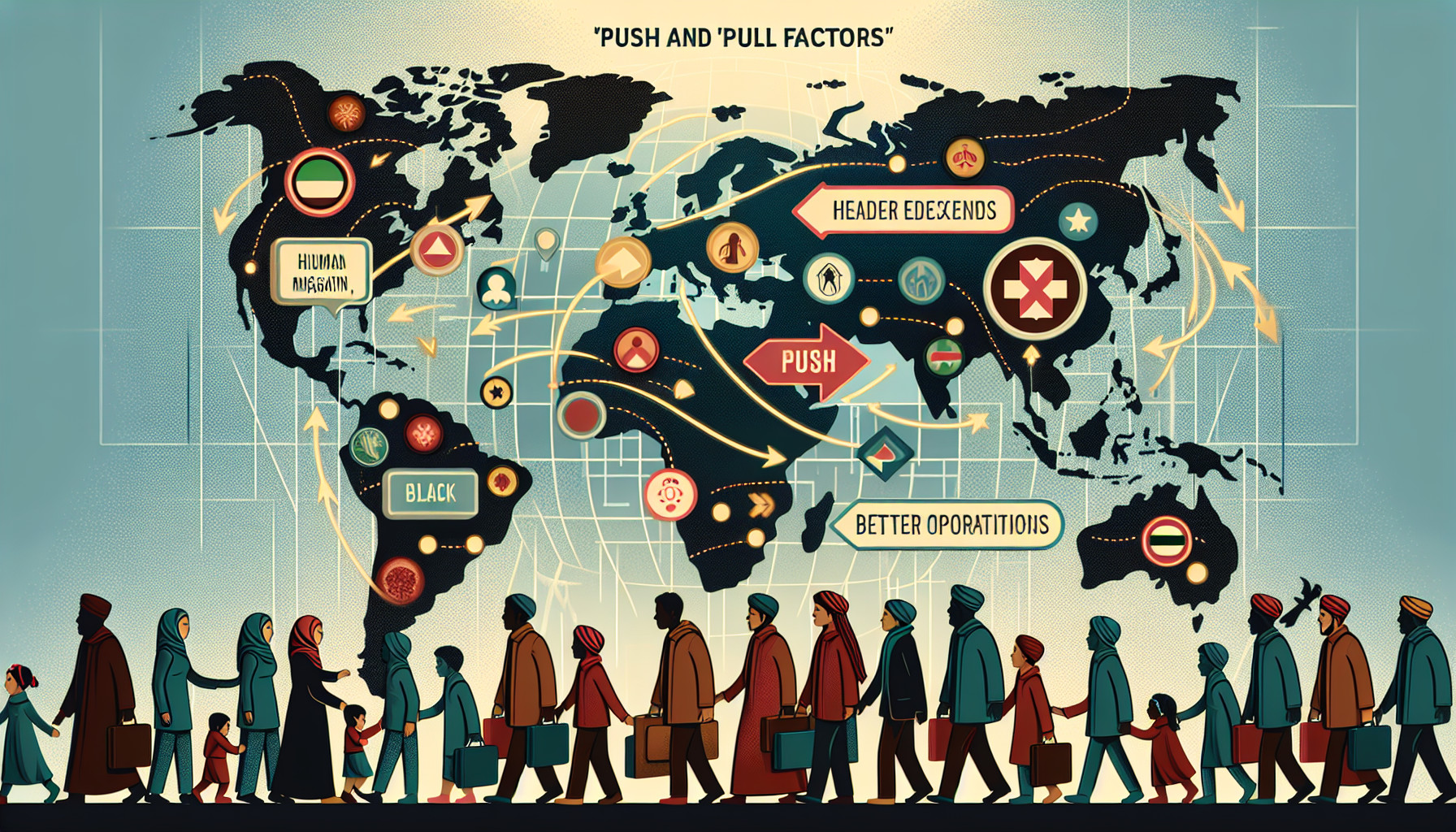 human movement around the world push and pull factors(social studies)