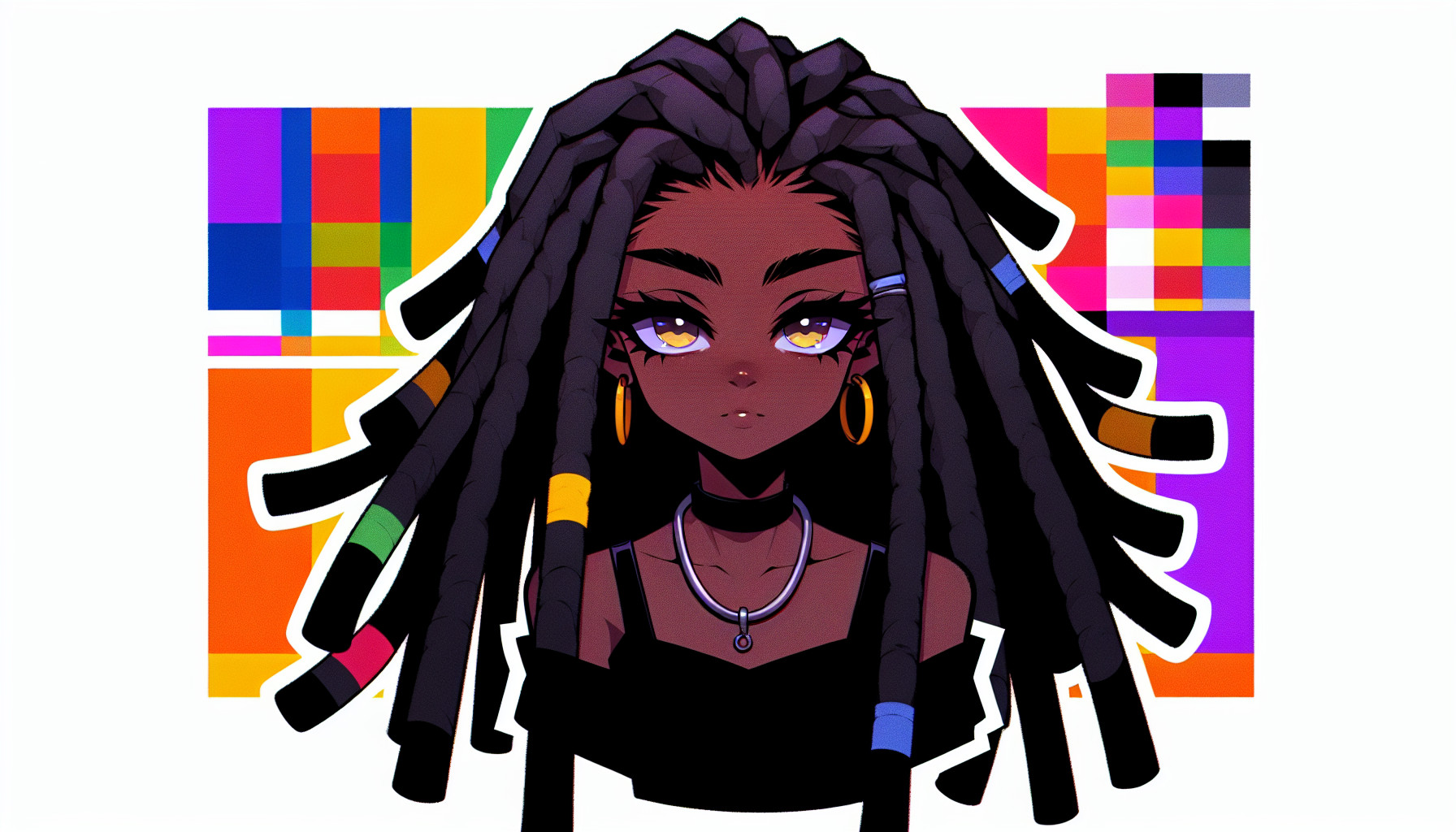 black anime girl with locs