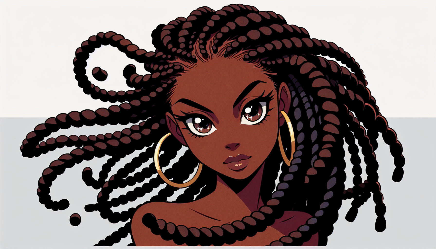 black anime woman with locs and stretched ears