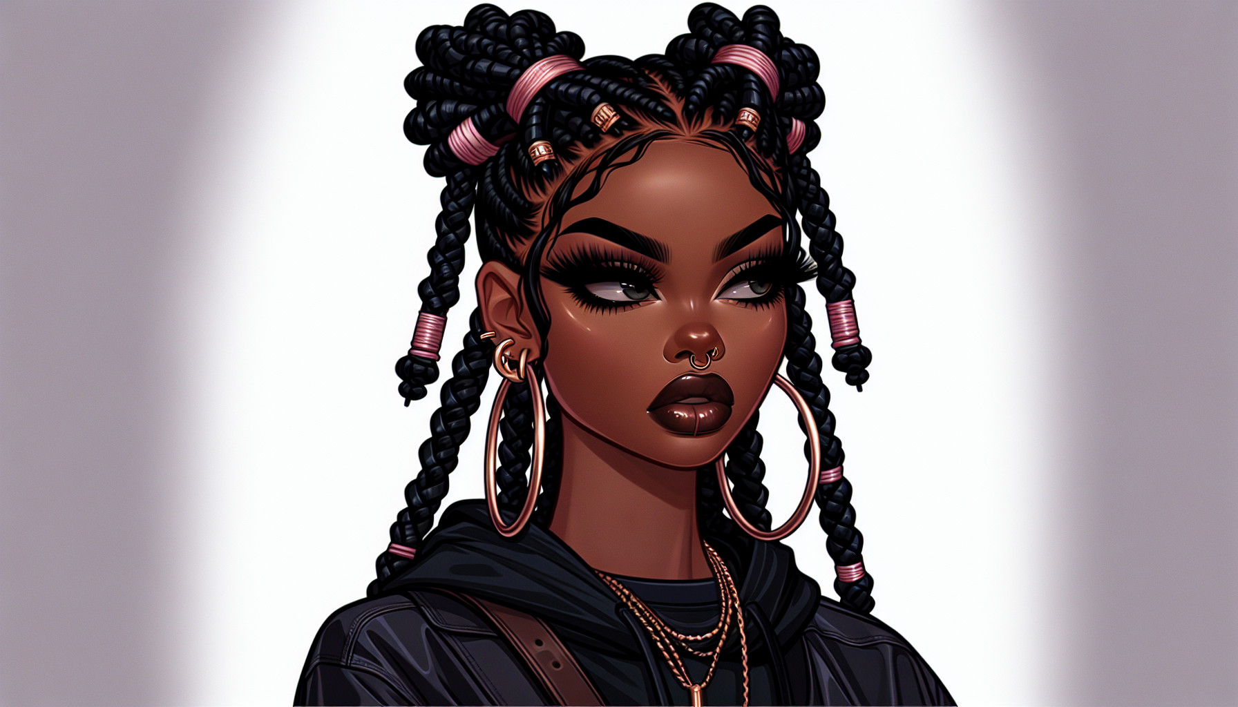 black brat doll woman with locs and stretched ears fashion