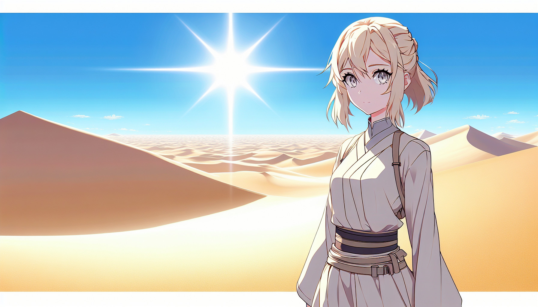 a blond girl with a litle clothes on at the dessert