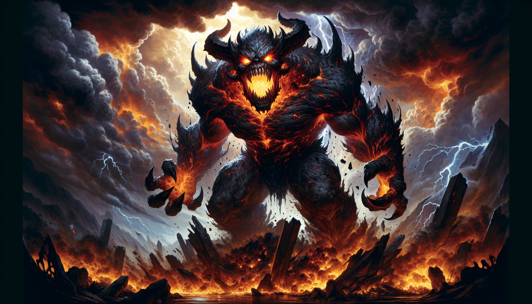 The deadly sin of wrath in a creature
