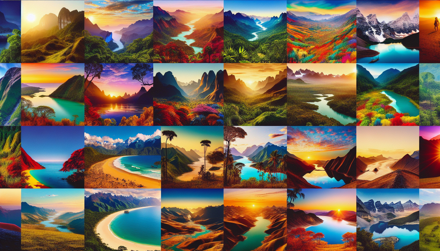 landscapes from across the world, very colorful