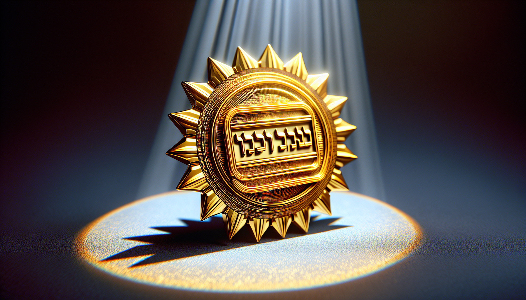 a golden badge labelled lad berachah on it