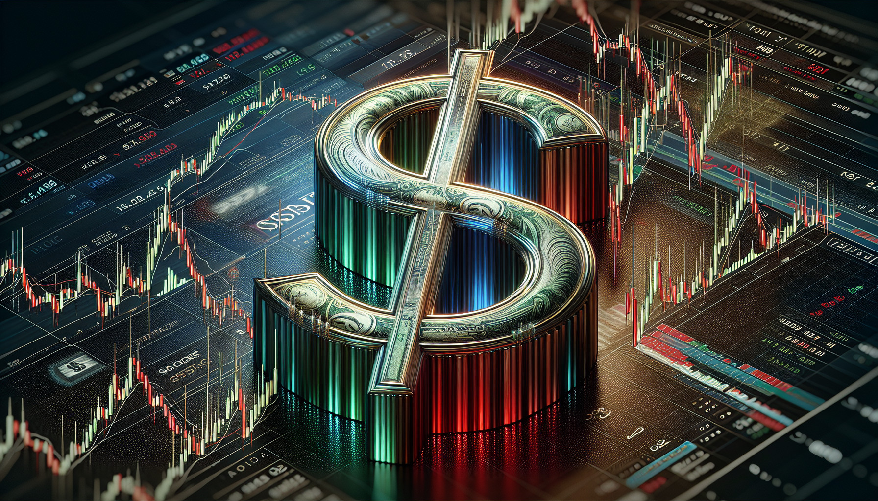 dollar with forex candels background