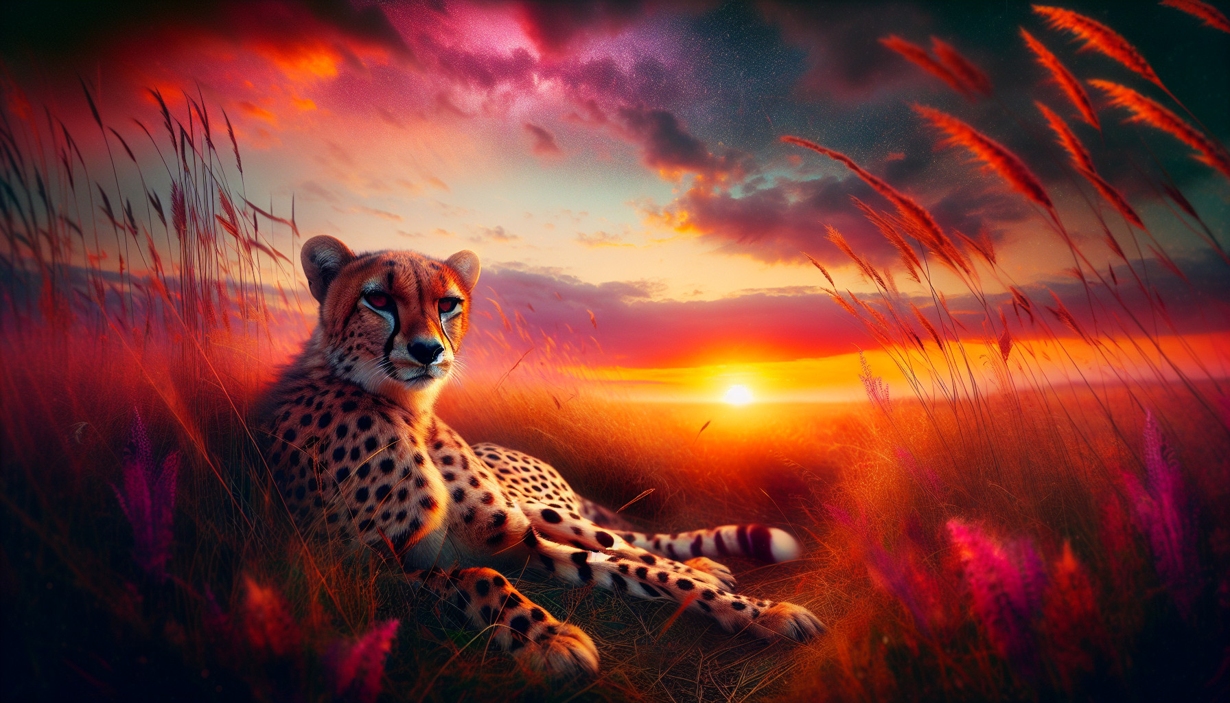 Cheetah in grassland