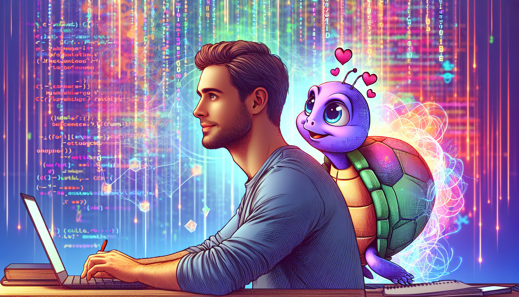 computer engineer, purple, magic, Gay, Turtle