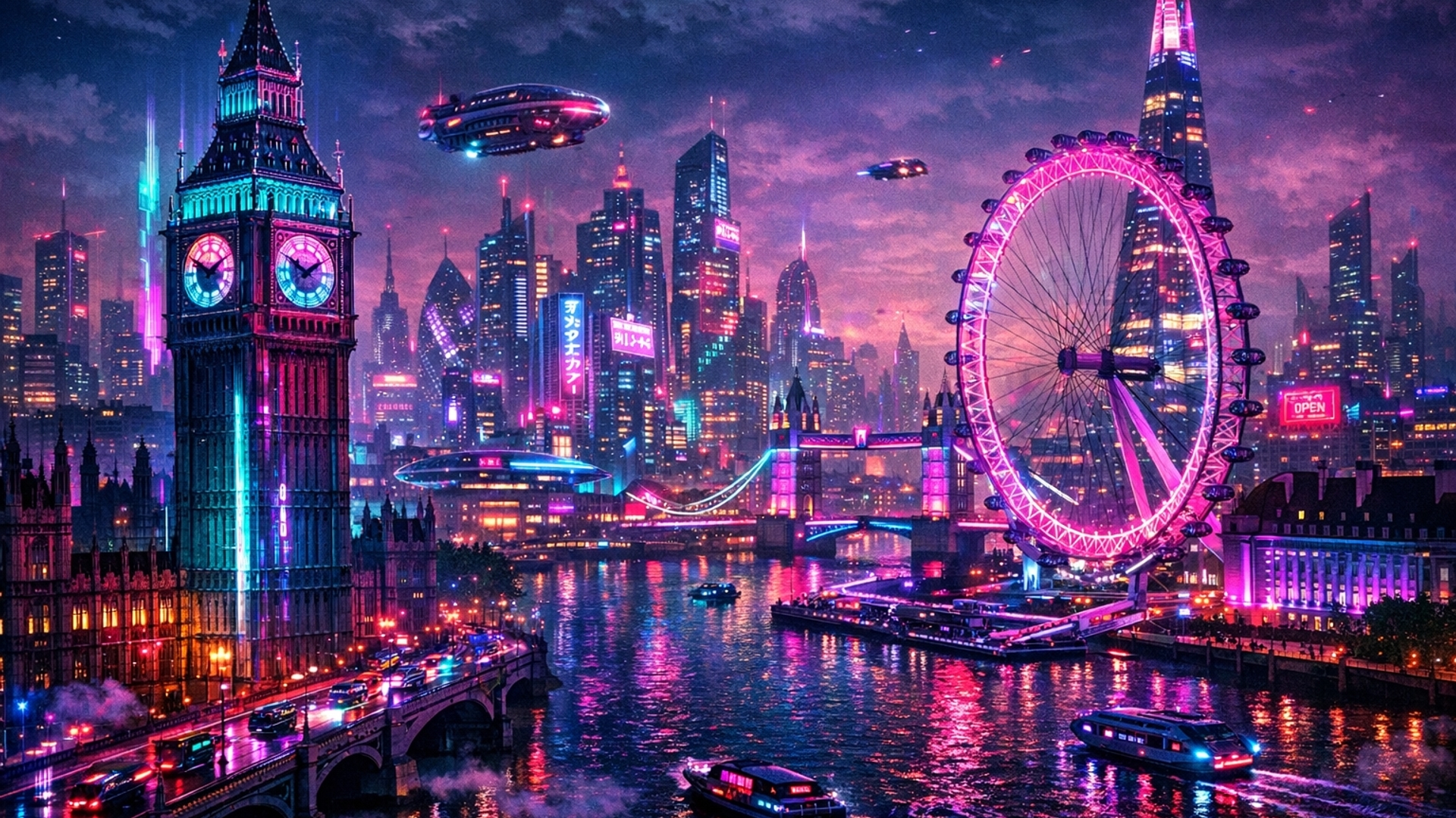 futuristic London cityscape