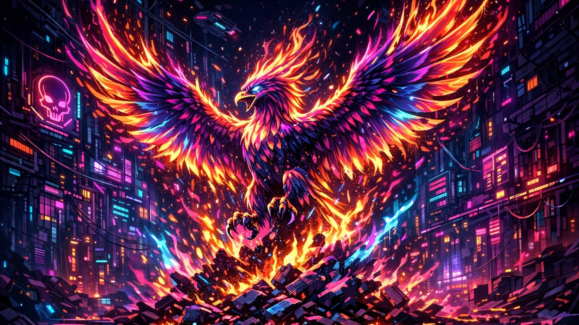 a phoenix rising from ashes 