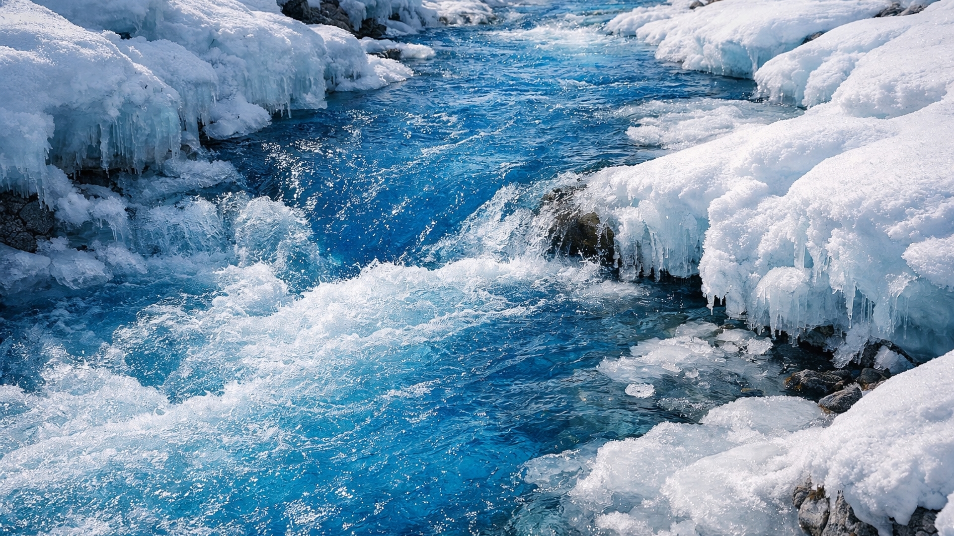 Deep Blue Ice River HD