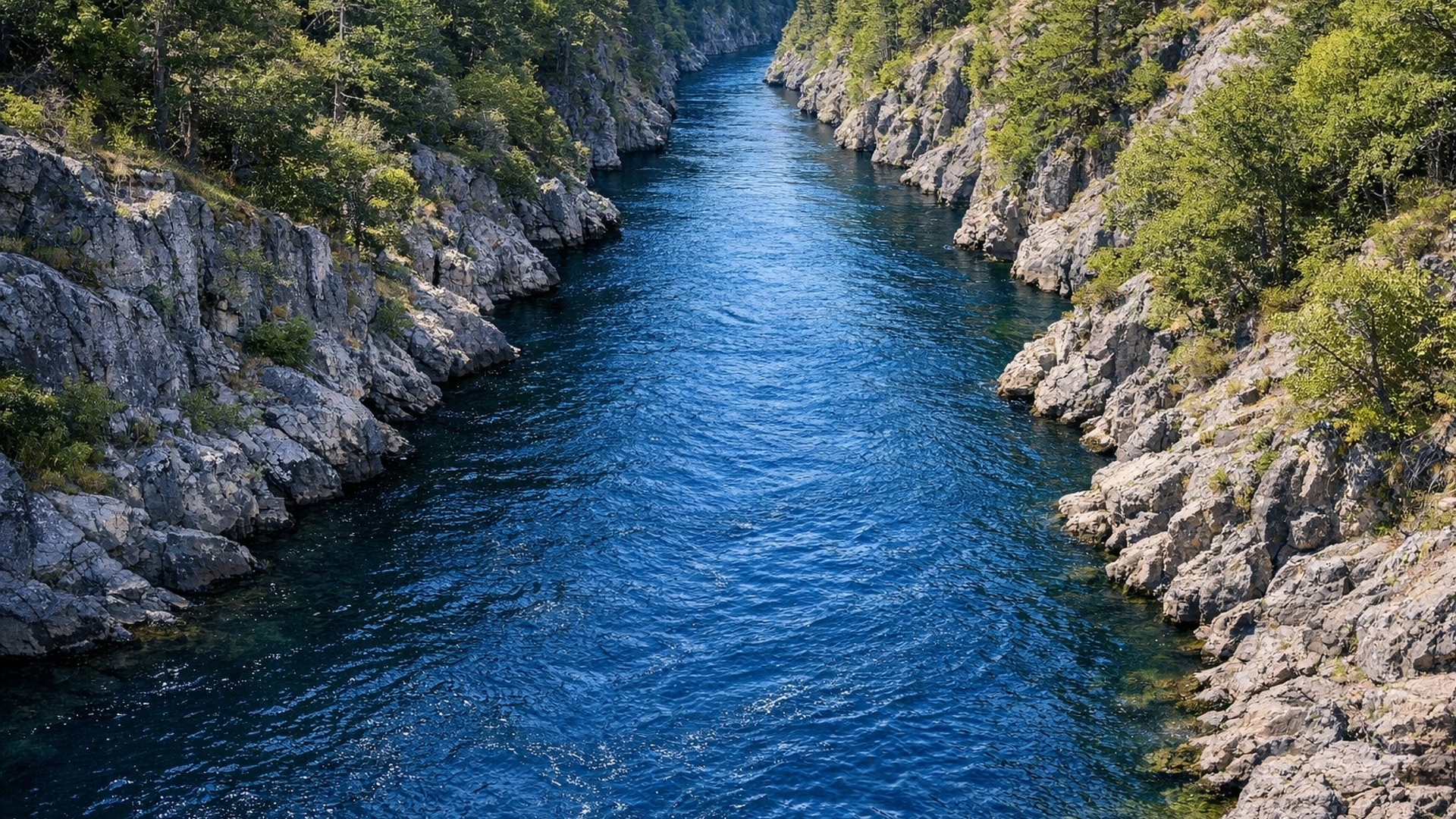 Deep Blue Narrow River HD