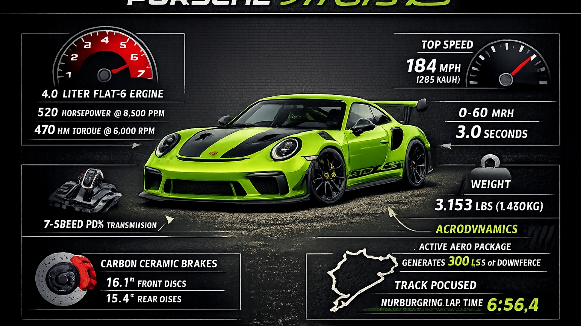 Porsche 911 GT3 RS info graph