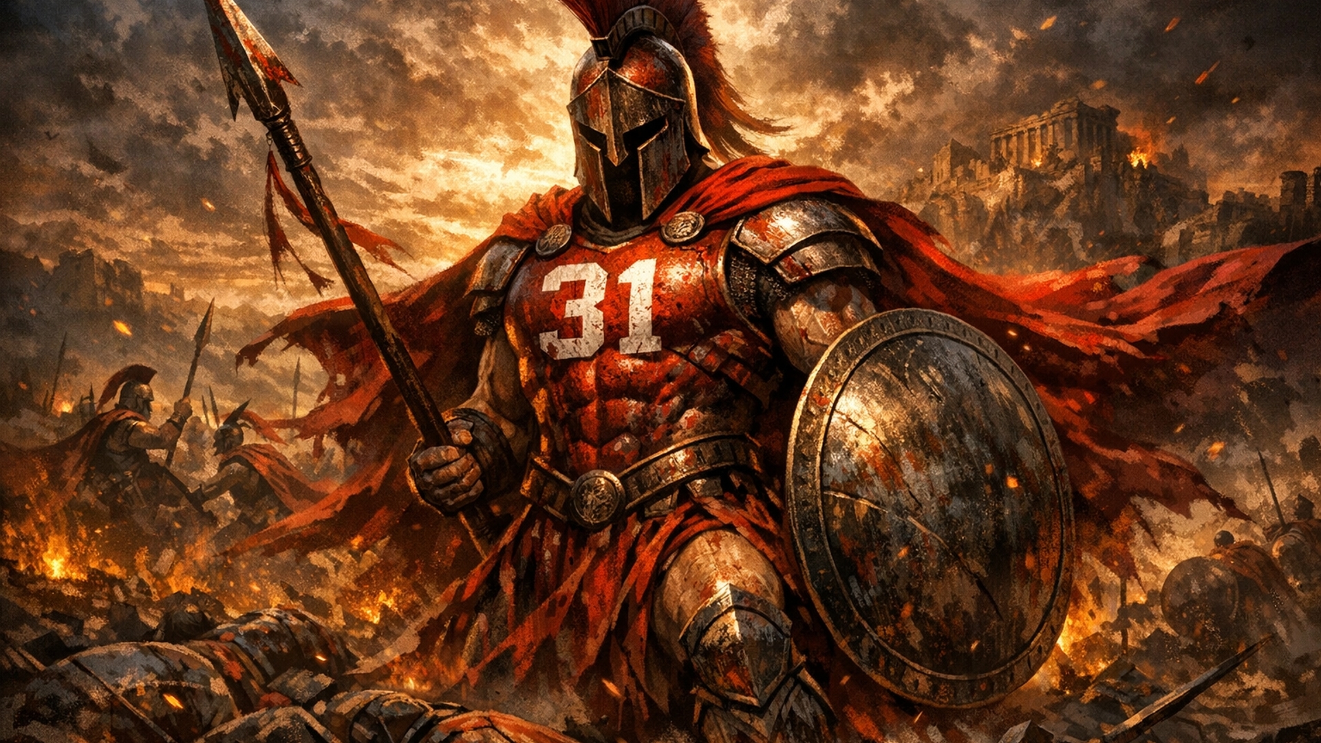 RED SPARTAN WARRIOR SYMBOLIZED #31 