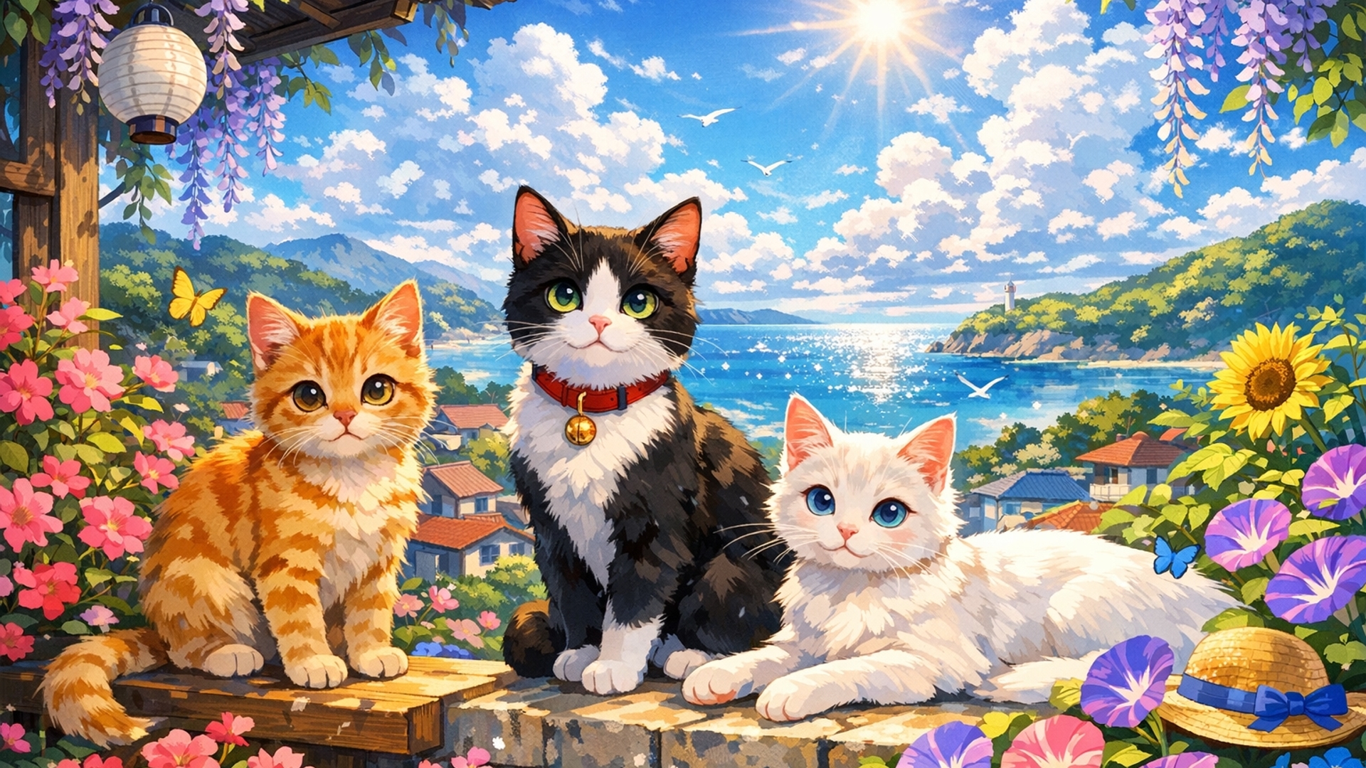 me gustaria tener un fondo de pantalla con uno o varios gatos 