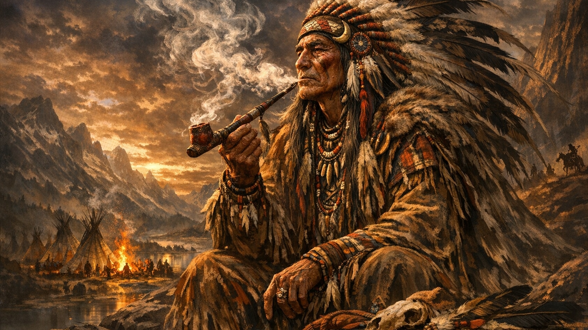 Make it have a native American Smoking 