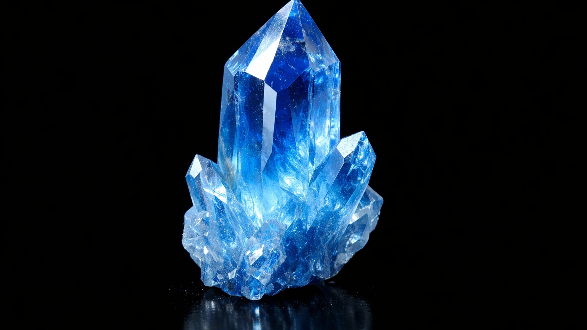 small blue crystal black background ultra hd